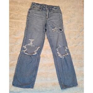 American Eagle Curvy High-Rise Straight Leg Jeans Stretch Denim Size 6